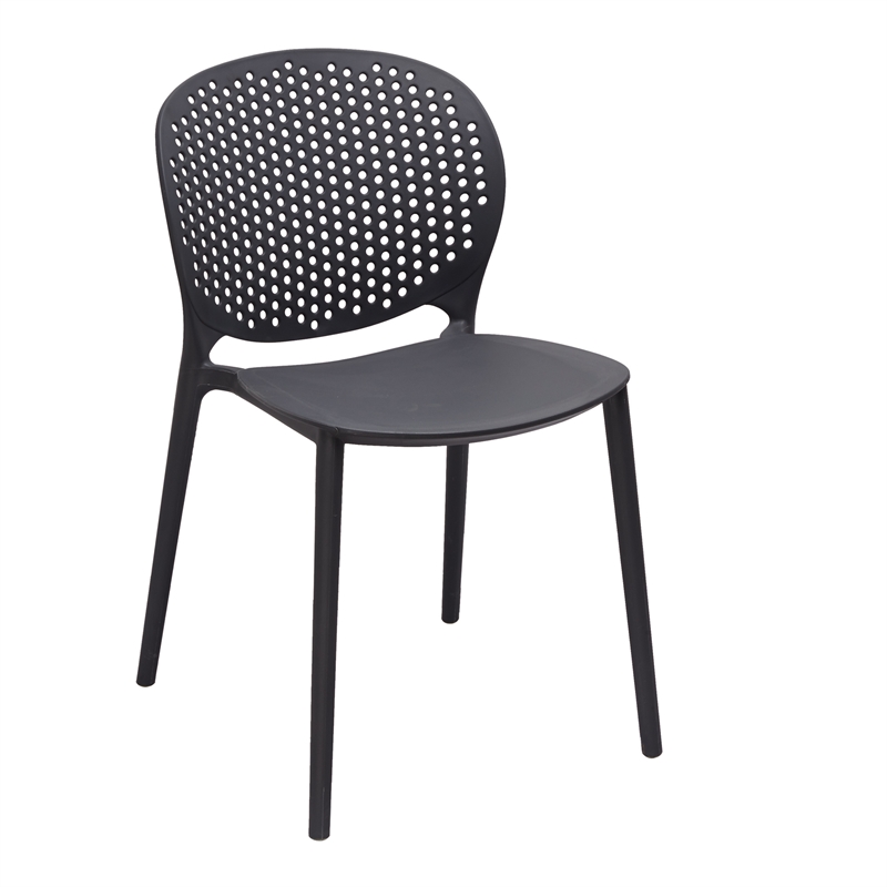 Midcentury Plastic Side Chair in Gray (Set of 4)