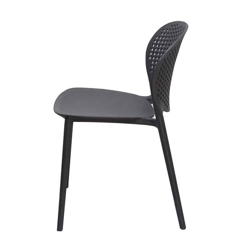 Midcentury Plastic Side Chair in Gray (Set of 4)