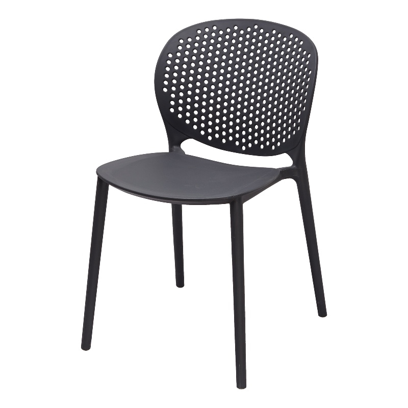Midcentury Plastic Side Chair in Gray (Set of 4)