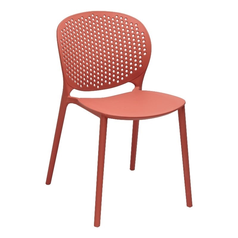 Midcentury Plastic Side Chair in Orange (Set of 4)