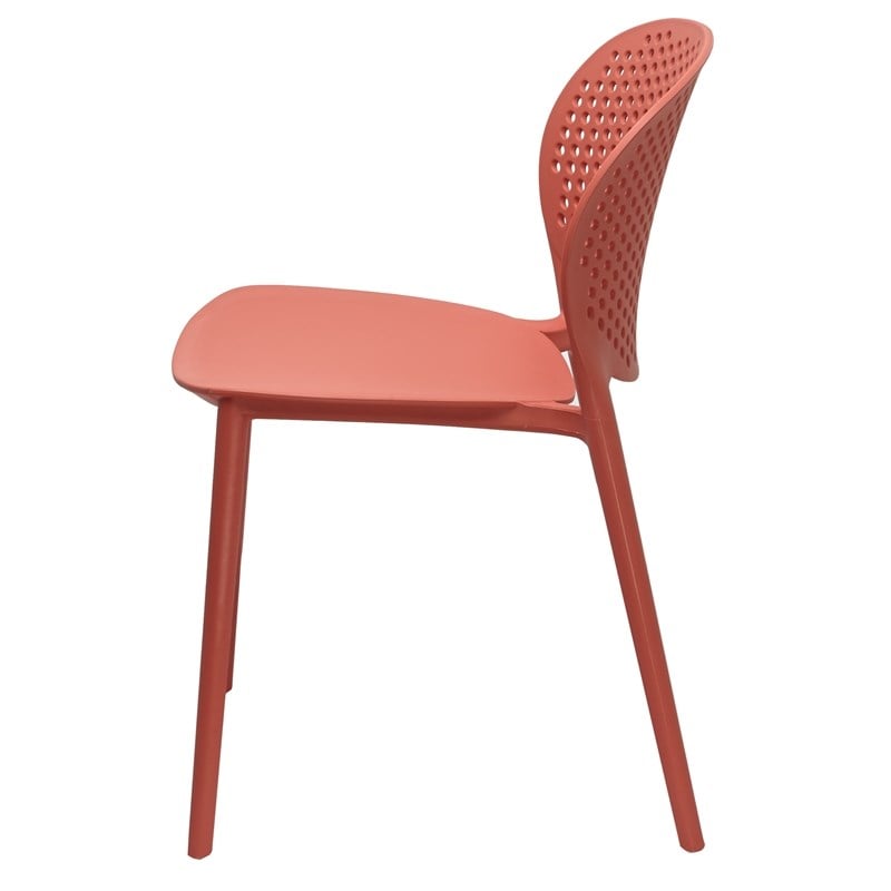 Midcentury Plastic Side Chair in Orange (Set of 4)