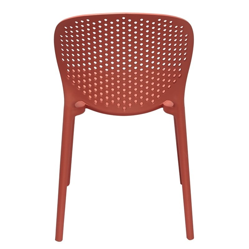Midcentury Plastic Side Chair in Orange (Set of 4)