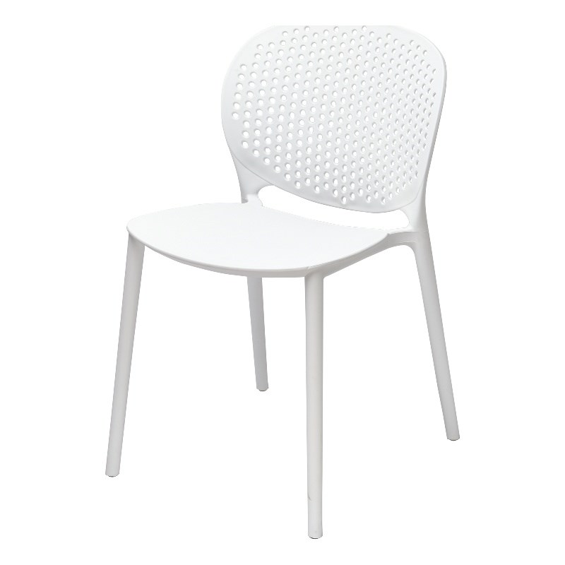 Midcentury Plastic Side Chair in White (Set of 4)