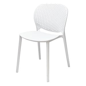 Midcentury Plastic Side Chair in White (Set of 4)