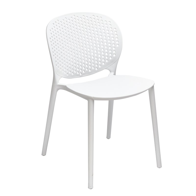 Midcentury Plastic Side Chair in White (Set of 4)