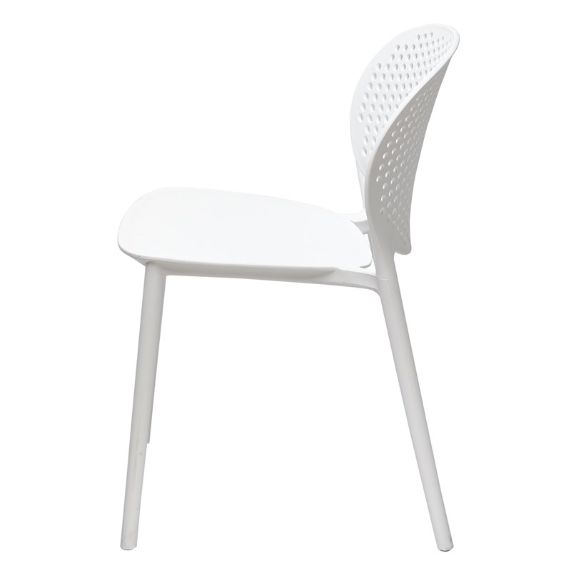 Midcentury Plastic Side Chair in White (Set of 4)