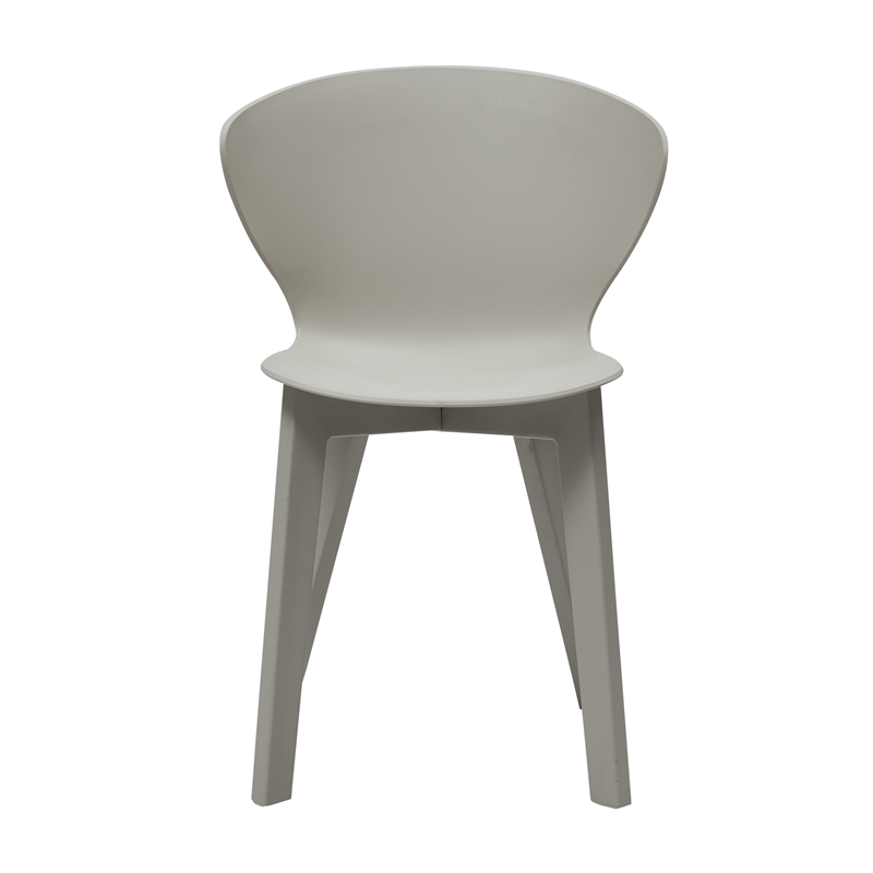 Midcentury Plastic Side Chair in Light Gray (Set of 4)