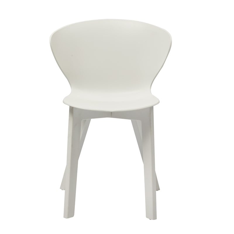 Midcentury Plastic Side Chair in White (Set of 4)