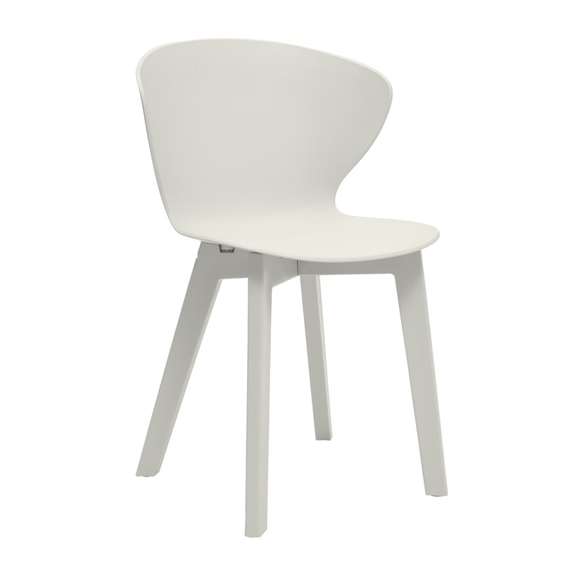 Midcentury Plastic Side Chair in White (Set of 4)