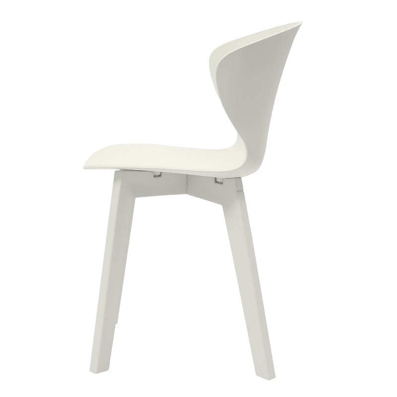 Midcentury Plastic Side Chair in White (Set of 4)