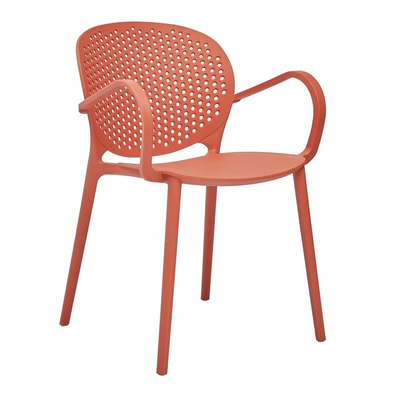 Midcentury Plastic Side Chair in Orange (Set of 4)