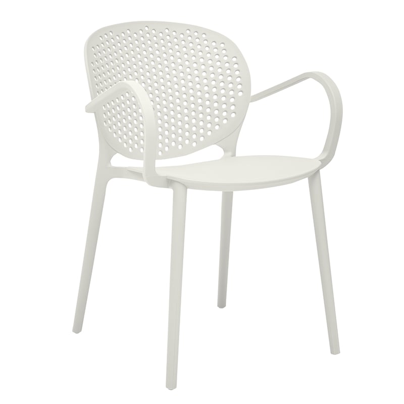 Midcentury Plastic Side Chair in White (Set of 4)