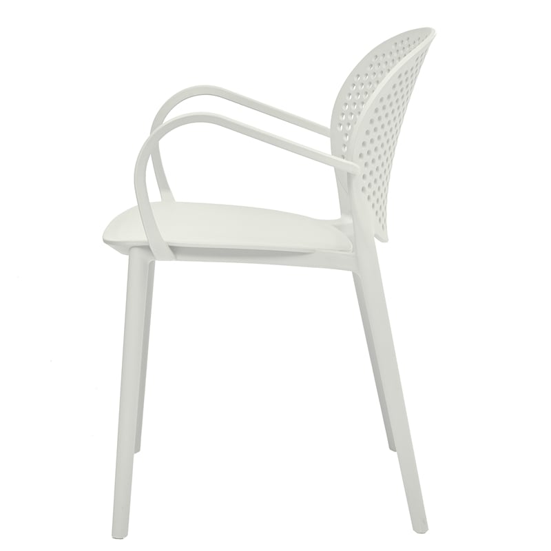 Midcentury Plastic Side Chair in White (Set of 4)