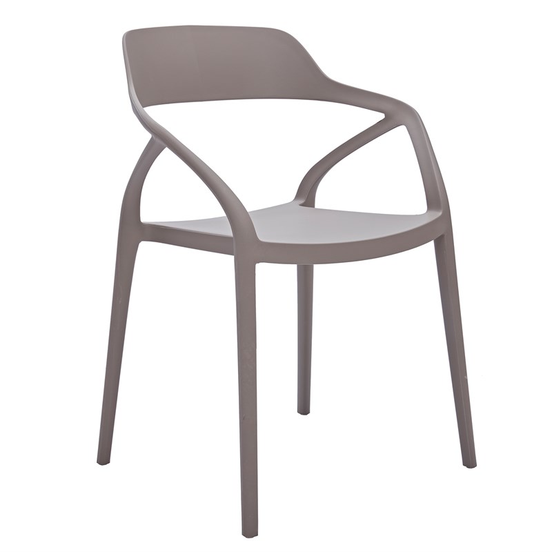 Midcentury Plastic Side Chair in Gray (Set of 4)
