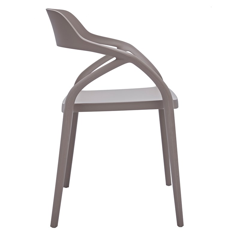 Midcentury Plastic Side Chair in Gray (Set of 4)