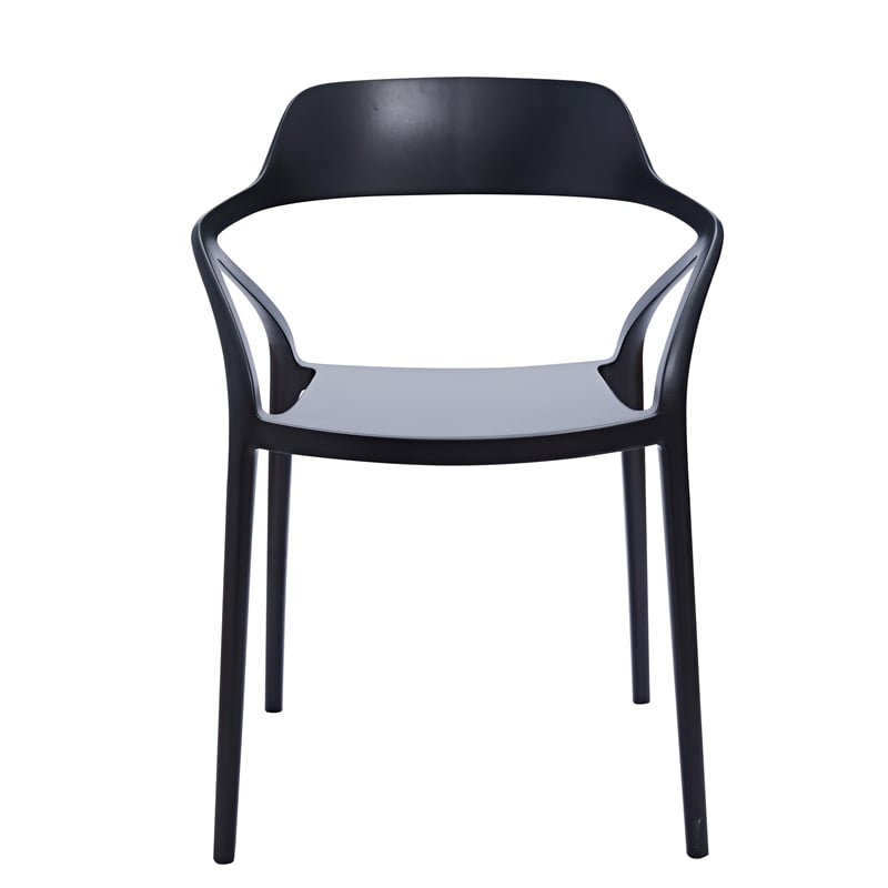 Midcentury Plastic Side Chair in Black (Set of 4)