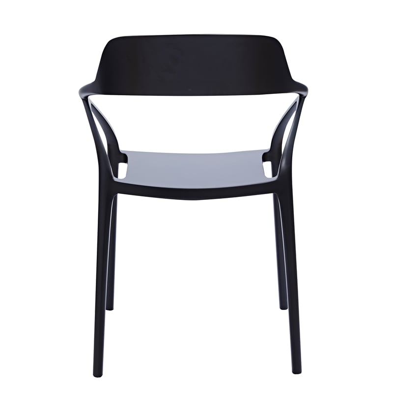 Midcentury Plastic Side Chair in Black (Set of 4)