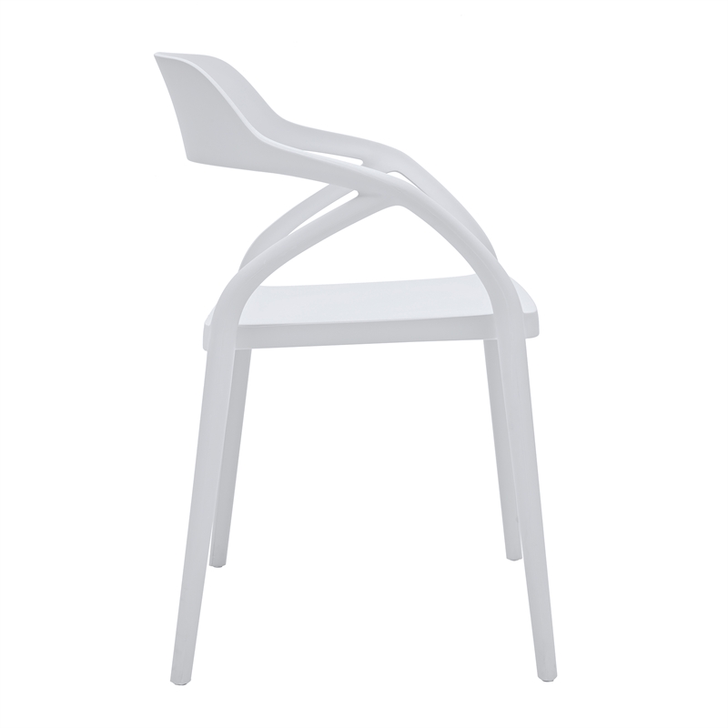 Midcentury Plastic Side Chair in White (Set of 4)