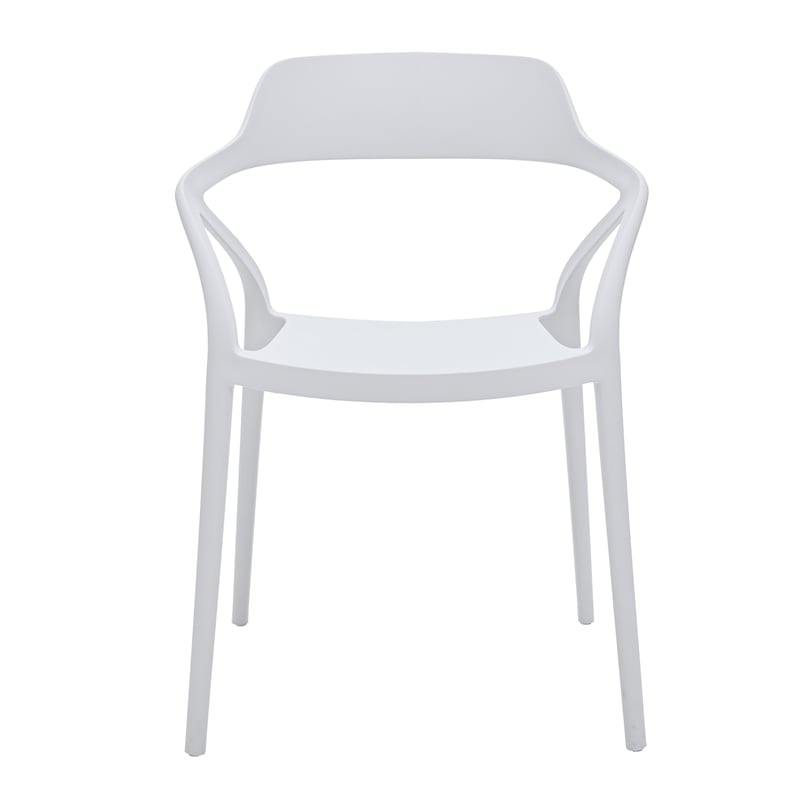 Midcentury Plastic Side Chair in White (Set of 4)
