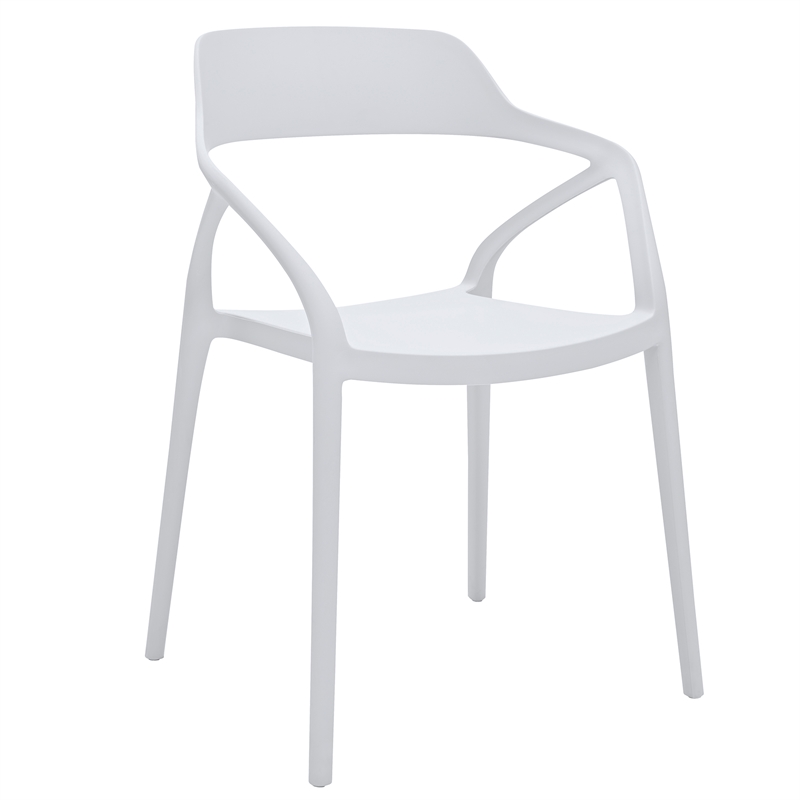 Midcentury Plastic Side Chair in White (Set of 4)
