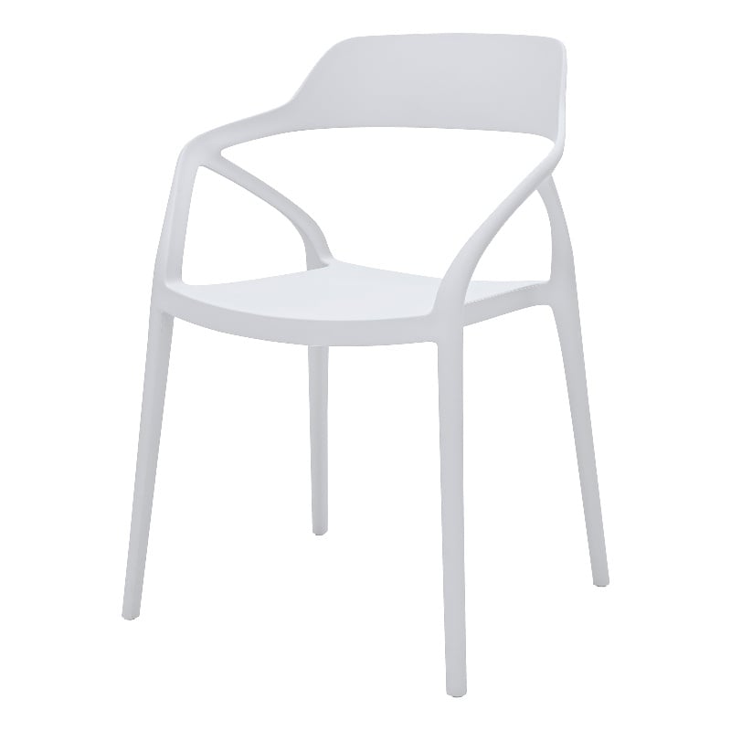 Midcentury Plastic Side Chair in White (Set of 4)