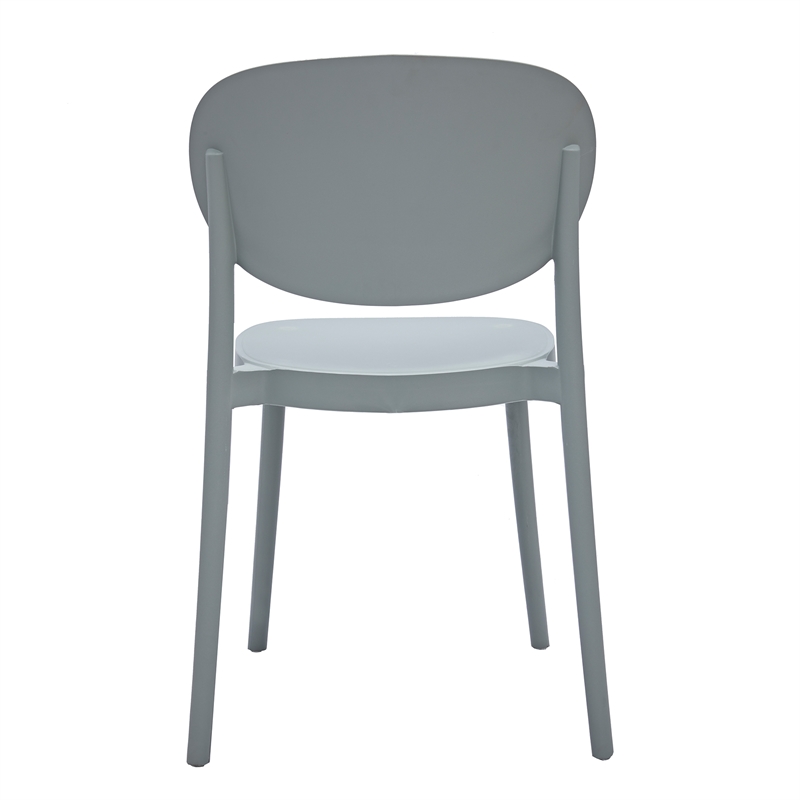 Midcentury Plastic Side Chair in Gray (Set of 4)
