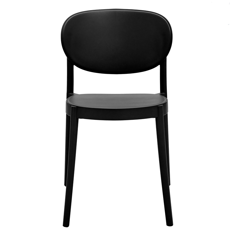 Midcentury Plastic Side Chair in Black (Set of 4)