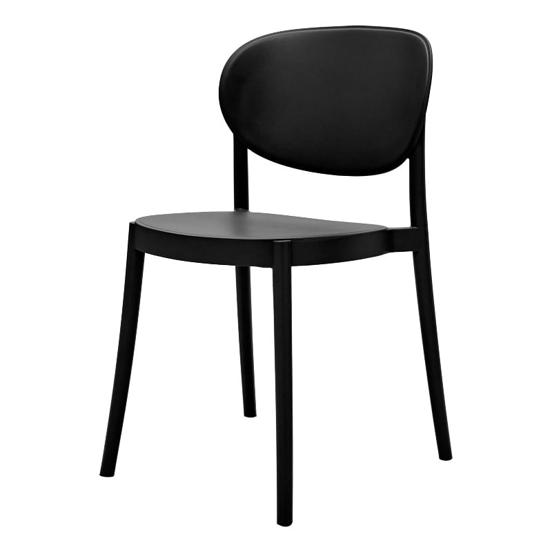 Midcentury Plastic Side Chair in Black (Set of 4)