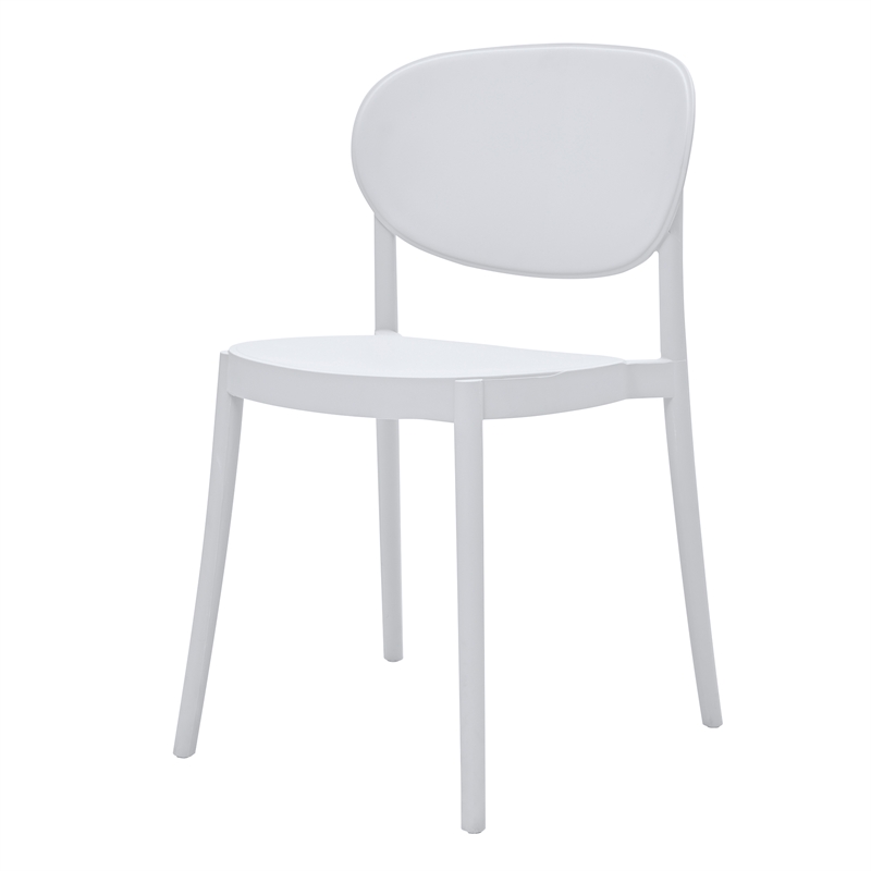Midcentury Plastic Side Chair White Set of 4