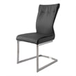 Dining Chair with Polyurethane Seat and Stainless Steel leg in Gray (Set of 2)