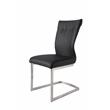 Dining Chair with Black Polyurethane Seat and Stainless Steel leg (Set of 2)