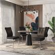 Dining Chair with Black Polyurethane Seat and Stainless Steel leg (Set of 2)