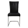 Dining Chair with Black Polyurethane Seat and Stainless Steel leg (Set of 2)