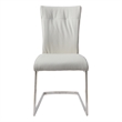 Dining Chair with Polyurethane Seat and Stainless Steel leg in White (Set of 2)