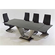 High Back Black Polyurethane Chair with Chrome Base (Set of 2)