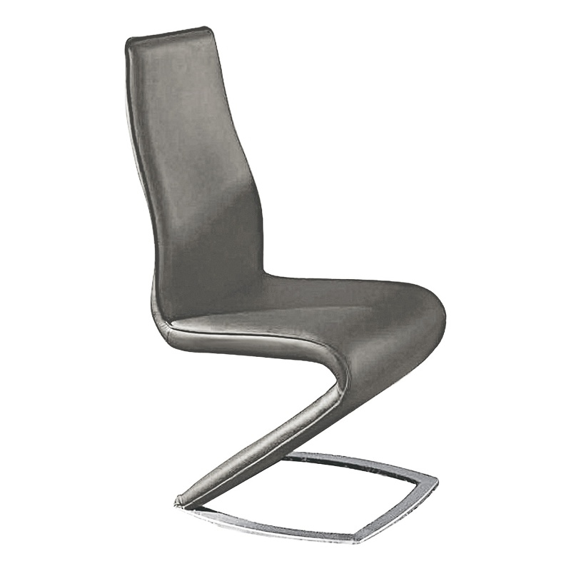 Gray High Back Chair with Chrome Base Set of 2