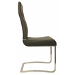 Dark Gray Polyurethane Dining Chair with Brushed Stainless Steel (Set of 2)