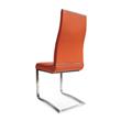Orange Dining Chair with Brushed Stainless Steel Set of 2