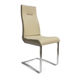 Dining Chair White Polyurethane Seat with Stainless Steel Base (Set of 2)