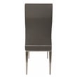 Dark Gray Polyurethane Dining Chair with Brushed Stainless Steel (Set of 4)