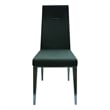 Dark Gray Polyurethane Dining Chair with Brushed Stainless Steel (Set of 4)