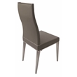 Light Gray Polyurethane Dining Chair with Brushed Stainless Steel (Set of 4)