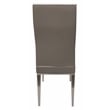 Light Gray Polyurethane Dining Chair with Brushed Stainless Steel (Set of 4)