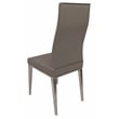 Light Gray Polyurethane Dining Chair with Brushed Stainless Steel (Set of 4)