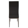 Black Polyurethane Dining Chair with Brushed Stainless Steel (Set of 4)