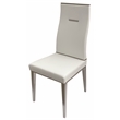 White Polyurethane Dining Chair with Brushed Stainless Steel (Set of 4)