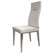 White Polyurethane Dining Chair with Brushed Stainless Steel (Set of 4)