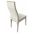 White Polyurethane Dining Chair with Brushed Stainless Steel (Set of 4)