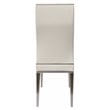 White Polyurethane Dining Chair with Brushed Stainless Steel (Set of 4)