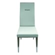 White Polyurethane Dining Chair with Brushed Stainless Steel (Set of 4)